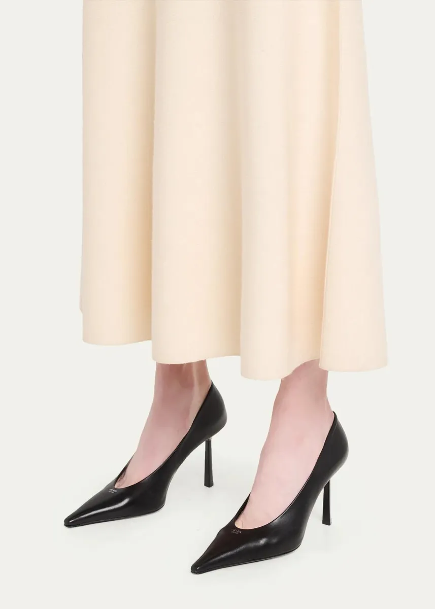 Prada 90mm Leather Pointed-Toe Pumps | Thumbnail 2 Prada 90mm Leather Pointed-Toe Pumps | Thumbnail 2