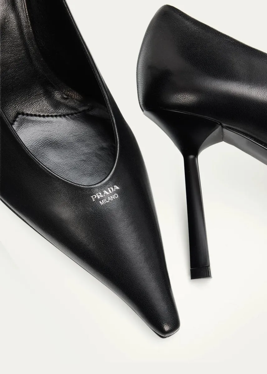 Prada 90mm Leather Pointed-Toe Pumps | Thumbnail 5 Prada 90mm Leather Pointed-Toe Pumps | Thumbnail 5
