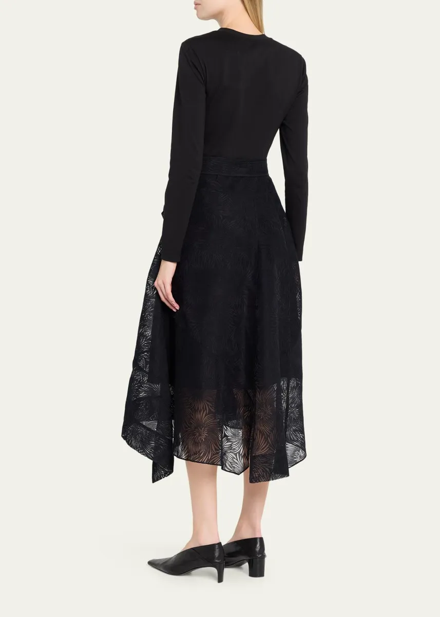 3.1 Phillip Lim Combo Long-Sleeve T-Shirt & Organza Midi Dress | Thumbnail 3