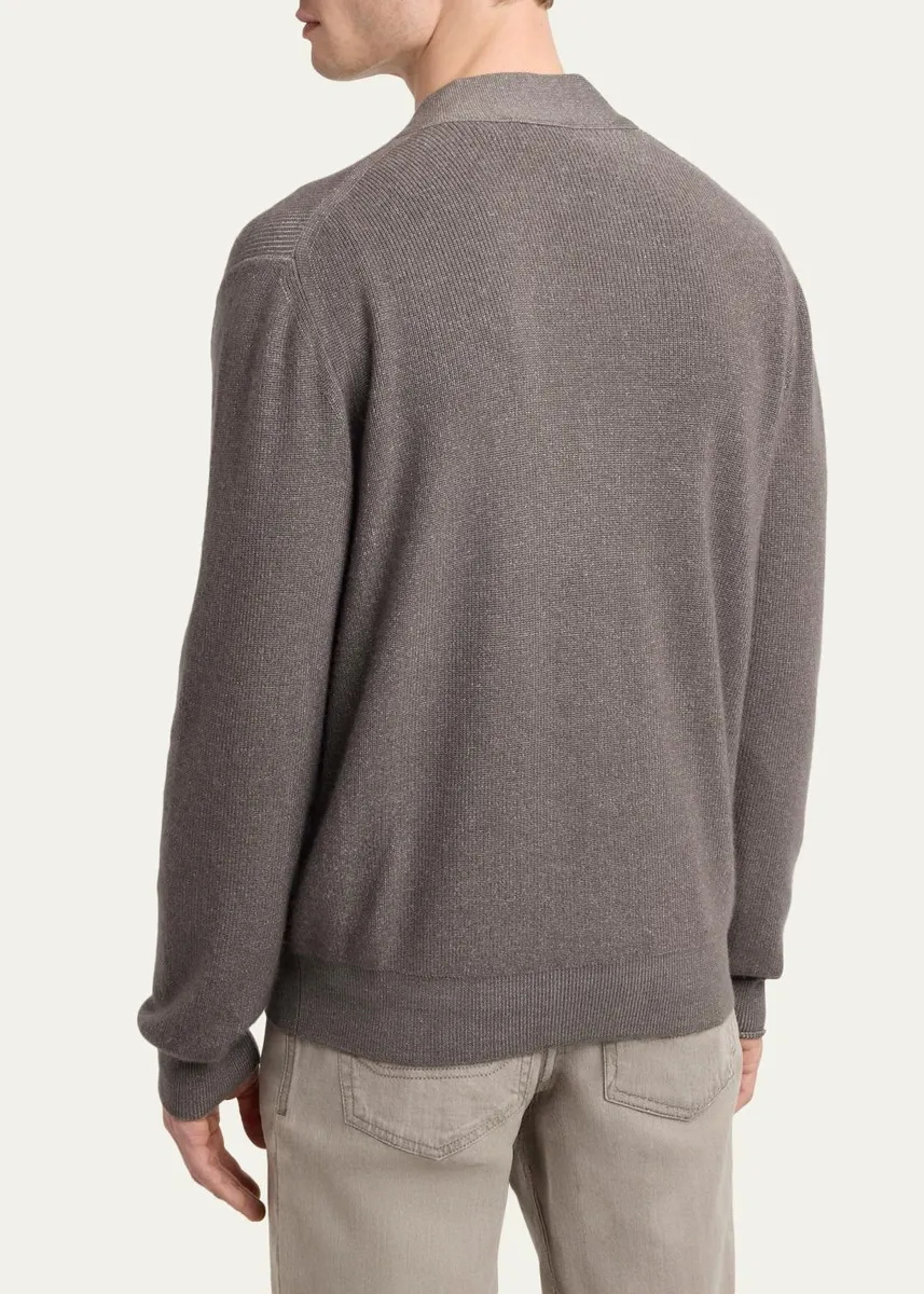 Brioni Men's Wool, Cashmere and Silk 18GG Knit Cardigan | Thumbnail 3