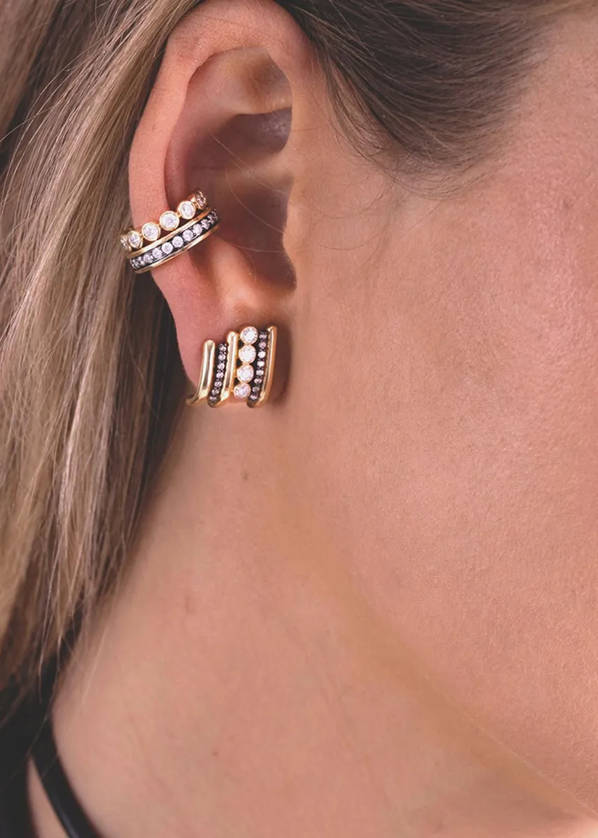 Mason and Books 14K Runway Ear Cuff with Diamonds and Black Rhodium, Single | Thumbnail 2 Mason and Books 14K Runway Ear Cuff with Diamonds and Black Rhodium, Single | Thumbnail 2