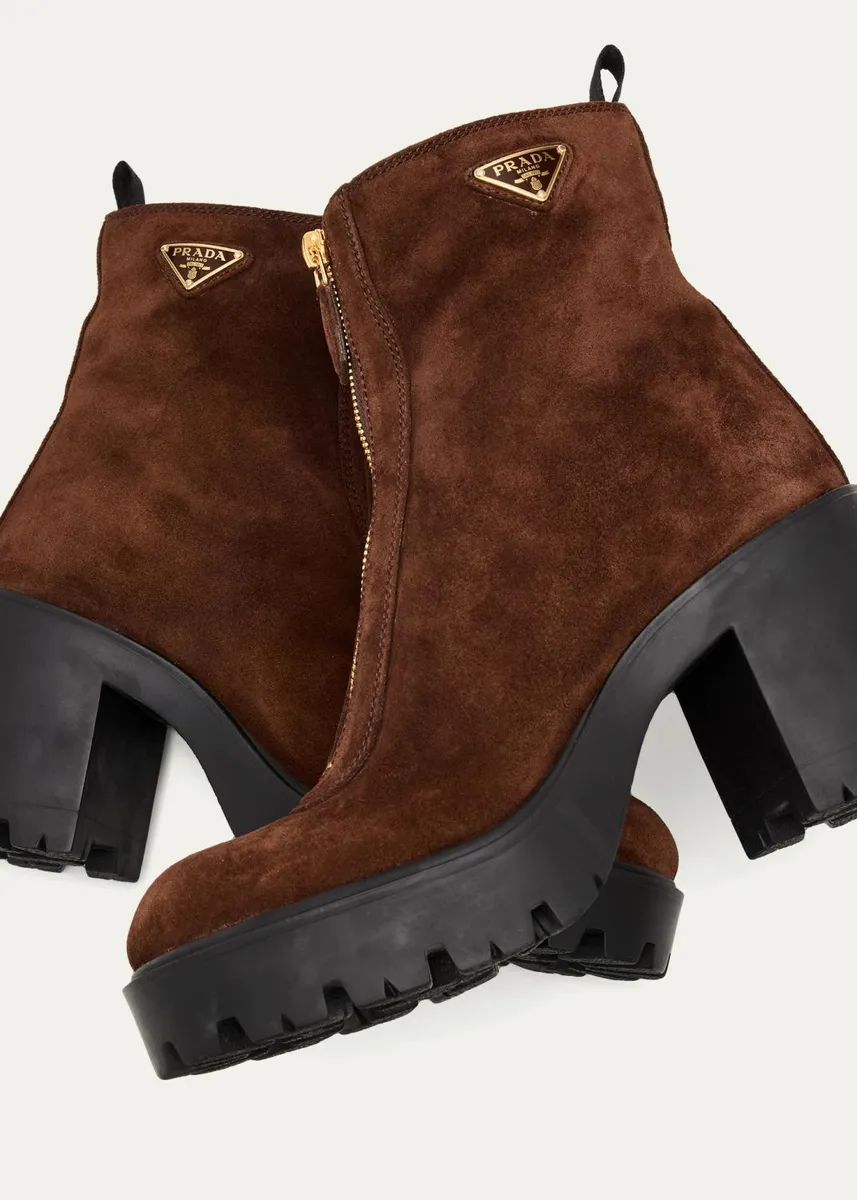 Prada 85mm Stride Flow Suede Ankle Boots | Thumbnail 5 Prada 85mm Stride Flow Suede Ankle Boots | Thumbnail 5