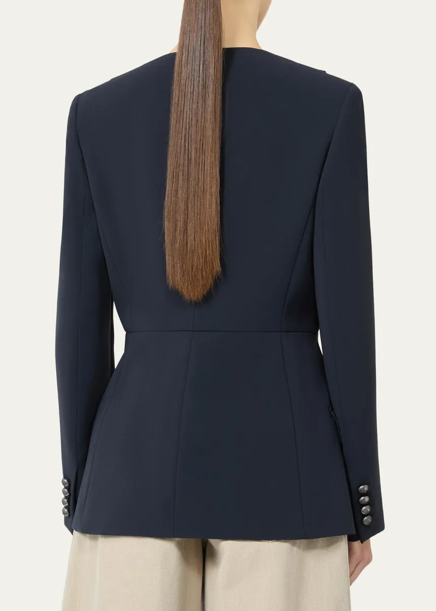 Max Mara Pleated Single-Breasted Jacket | Thumbnail 3 Max Mara Pleated Single-Breasted Jacket | Thumbnail 3