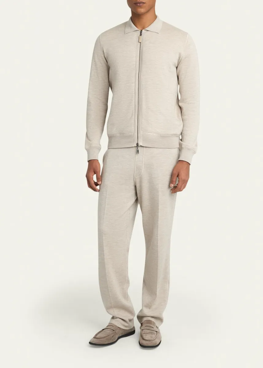 Brioni Men's Heathered Zip-Front Jacket | Thumbnail 2
