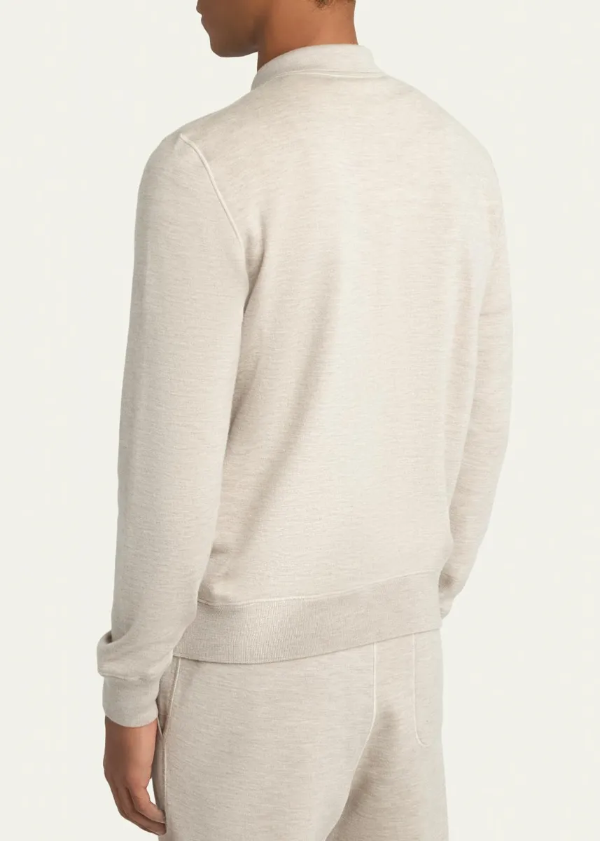 Brioni Men's Heathered Zip-Front Jacket | Thumbnail 3