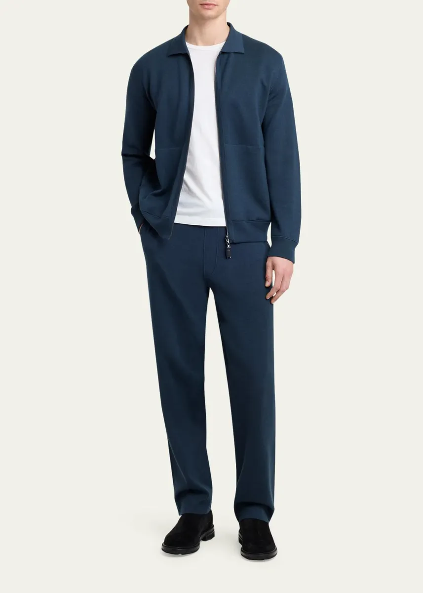 Brioni Men's Heathered Zip-Front Jacket | Thumbnail 6