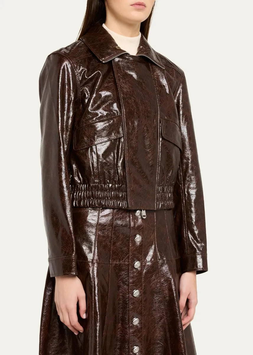 Cinq à Sept Tumbled Vegan Leather Jacket | Thumbnail 4 Cinq à Sept Tumbled Vegan Leather Jacket | Thumbnail 4