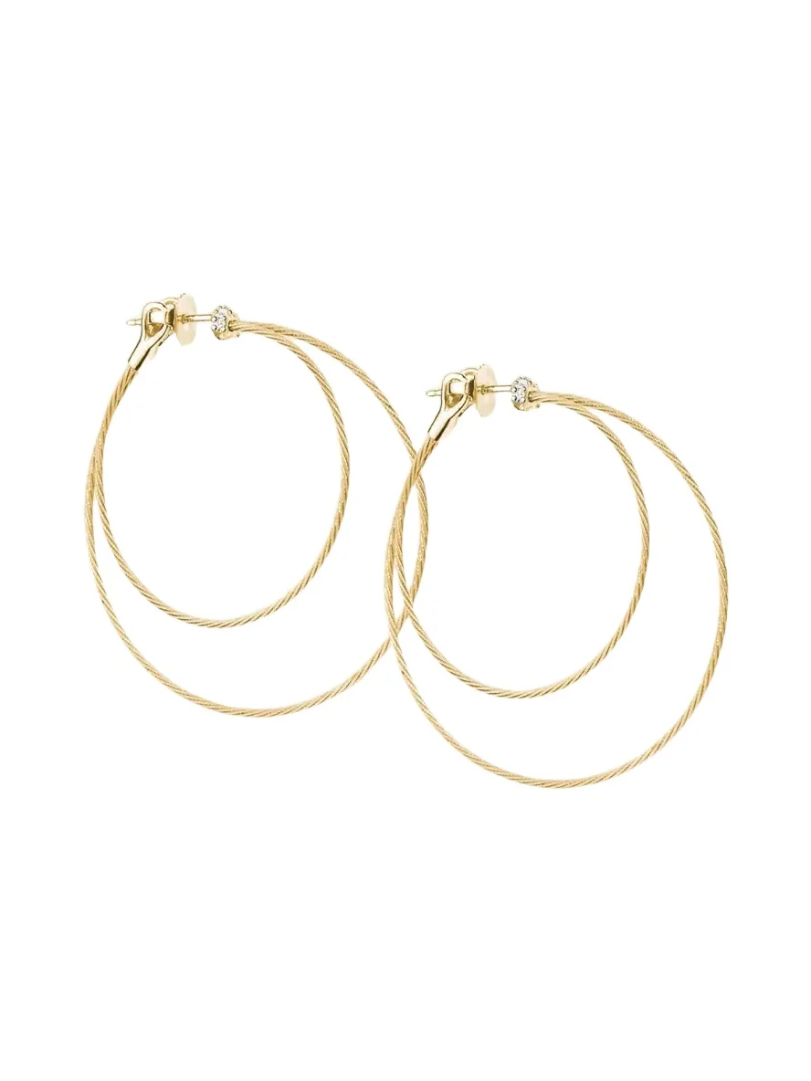 18K Gold & 0.11 TCW Diamond Hoop Earrings 18K Gold & 0.11 TCW Diamond Hoop Earrings