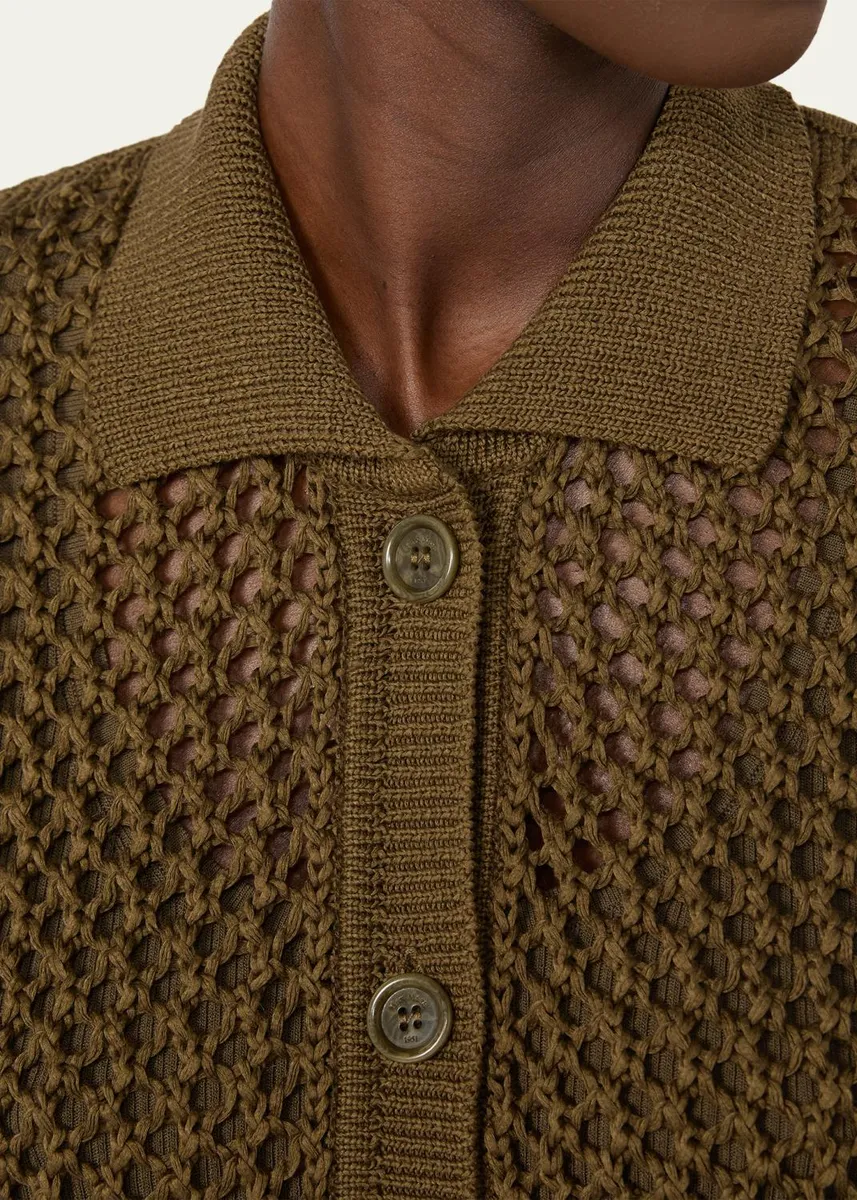 Max Mara Net Knit Collared Cardigan | Thumbnail 4 Max Mara Net Knit Collared Cardigan | Thumbnail 4