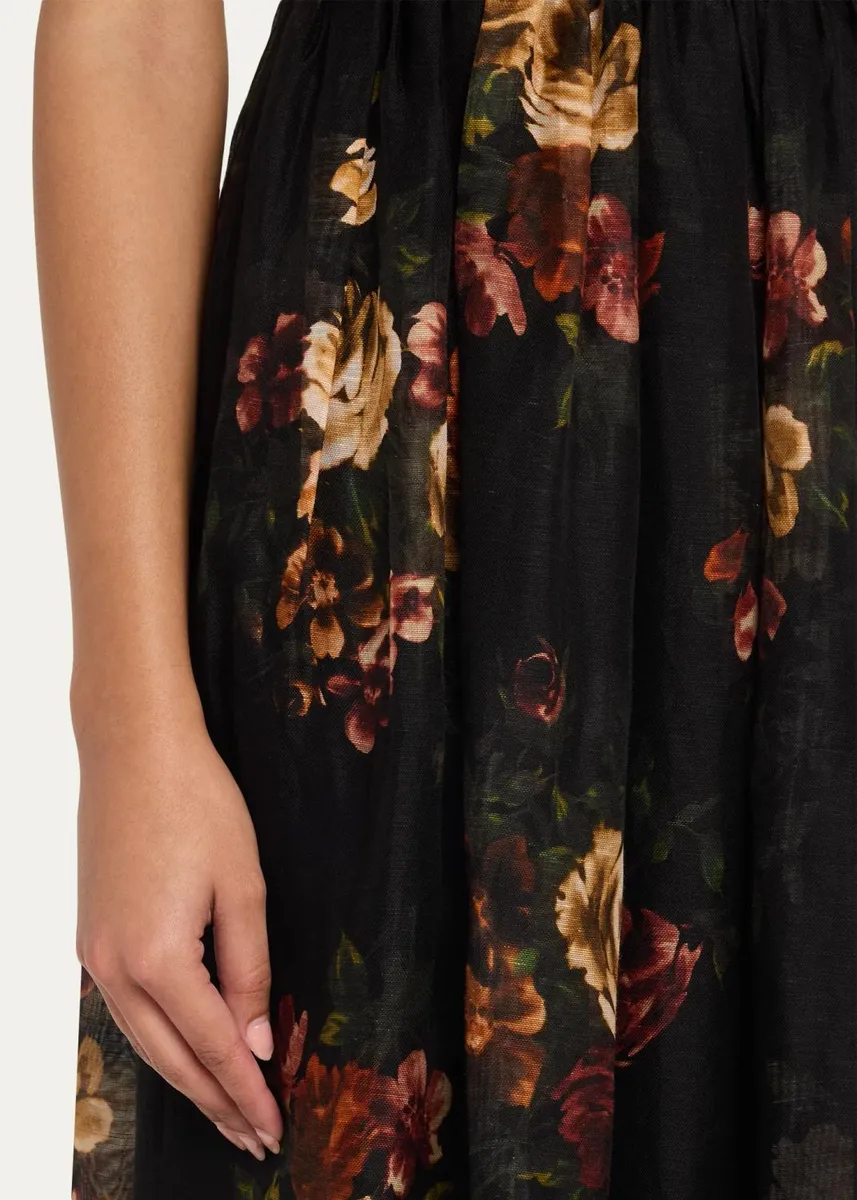 Cara Cara Pero Floral Silk-Linen Gown | Thumbnail 5 Cara Cara Pero Floral Silk-Linen Gown | Thumbnail 5