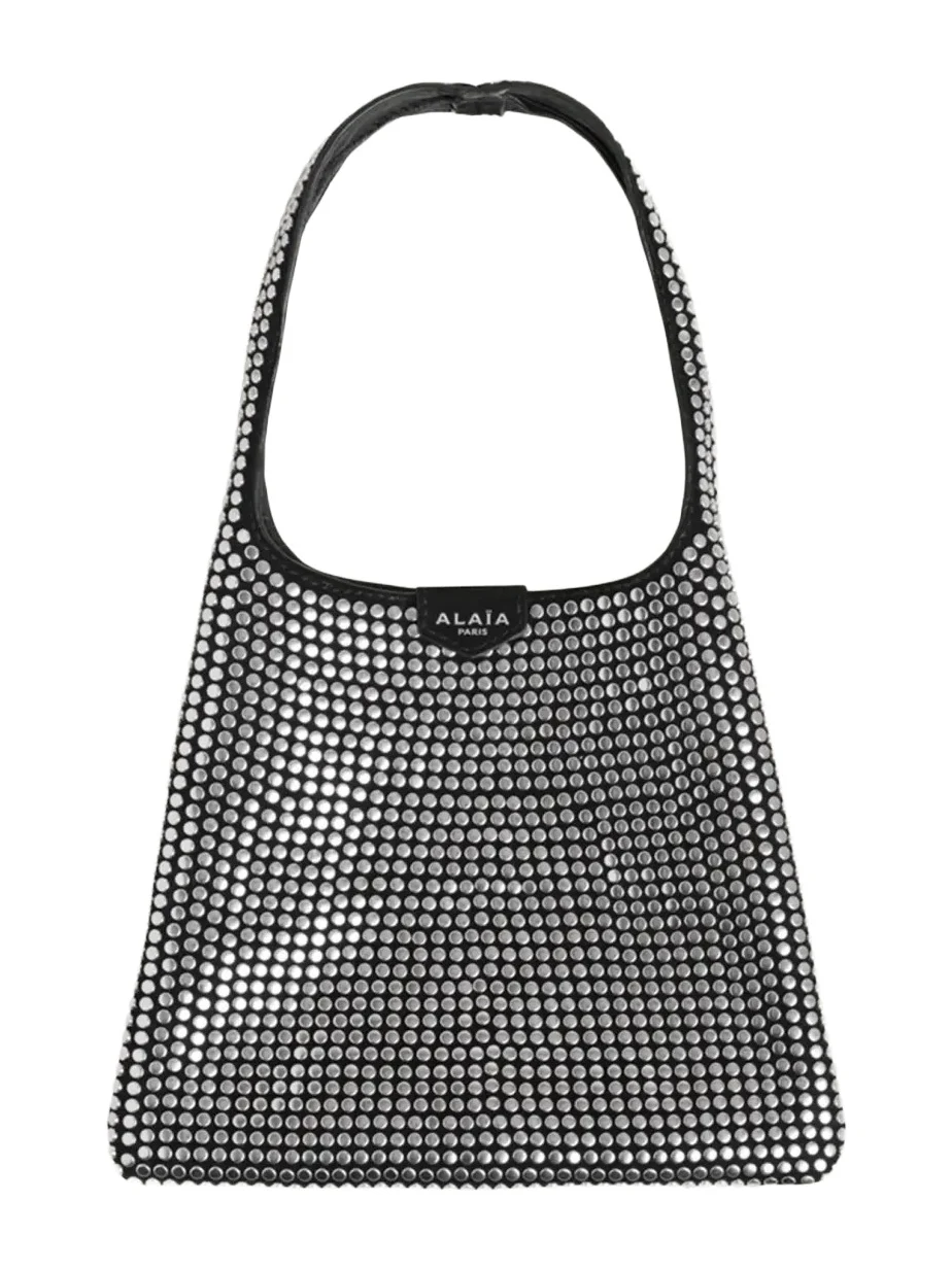 ALAÏA Hobo Small Studded Leather Hobo Bag