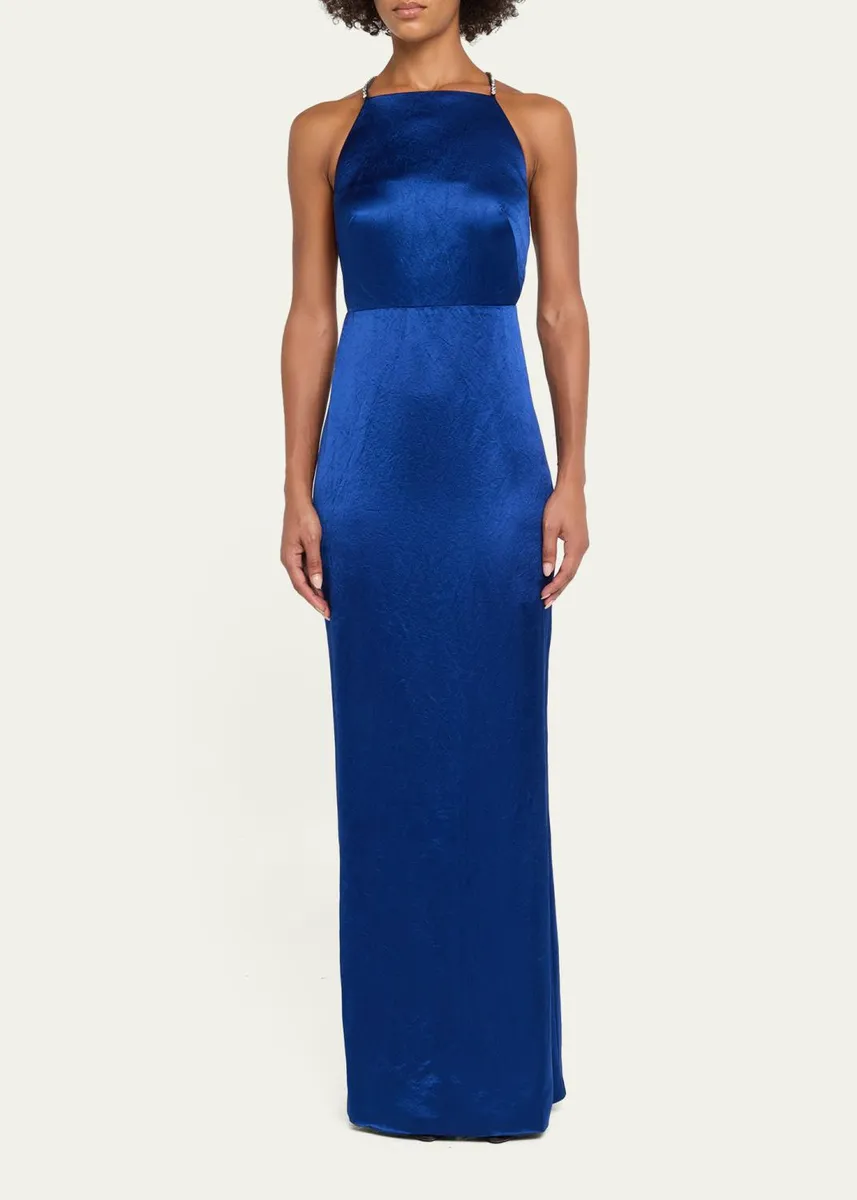 Jason Wu Collection Crystal Strappy Backless Satin Apron Gown | Thumbnail 2