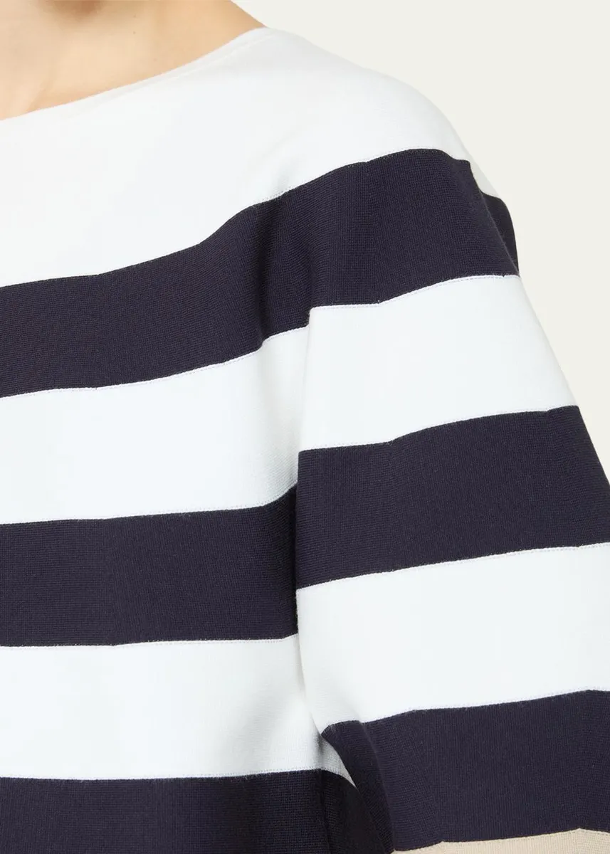 Max Mara Voto Striped Knit Puff-Sleeve Top | Thumbnail 5 Max Mara Voto Striped Knit Puff-Sleeve Top | Thumbnail 5