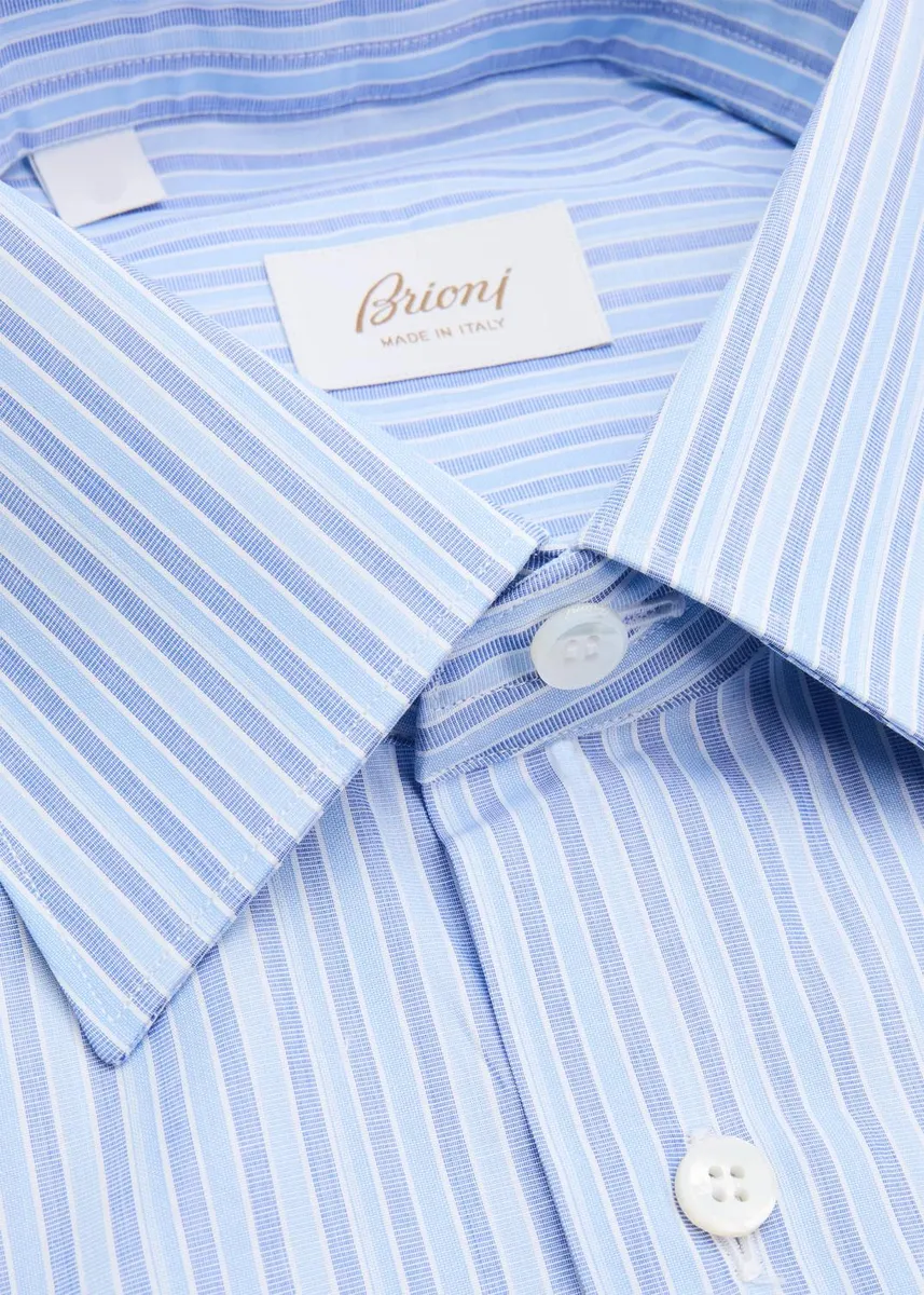 Brioni Men's Striped Cotton Dress Shirt | Thumbnail 2