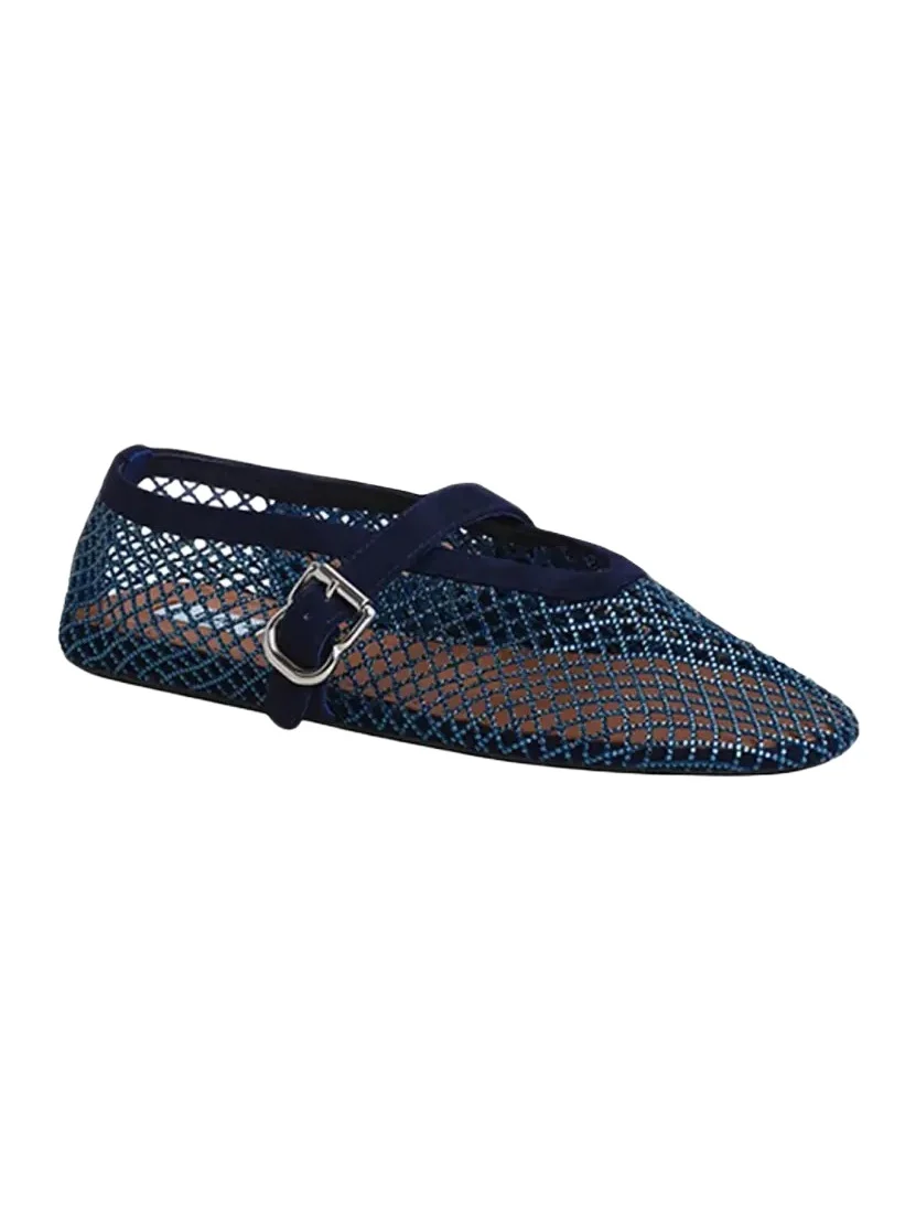 ALAÏA Crystal Mesh Ballet Flats