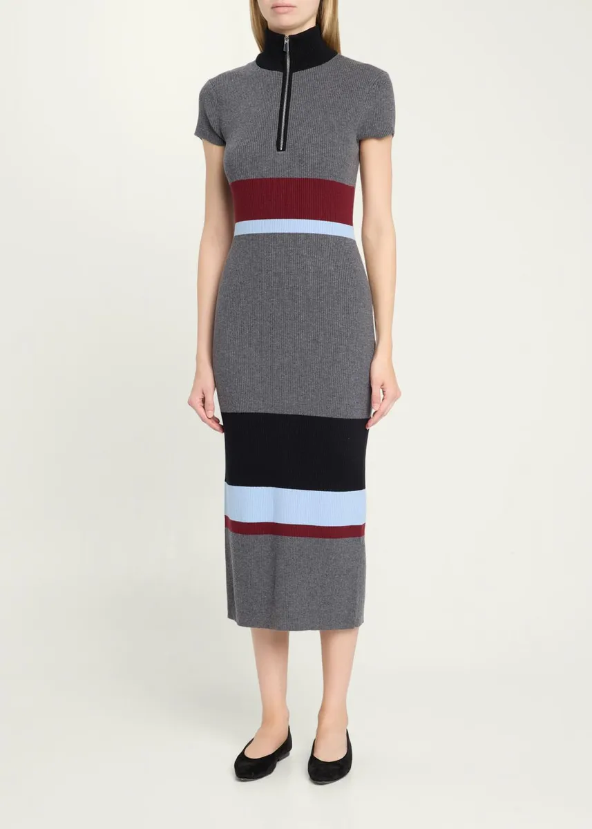 Toccin Dasha Striped Turtleneck Knit Midi Dress | Thumbnail 4 Toccin Dasha Striped Turtleneck Knit Midi Dress | Thumbnail 4