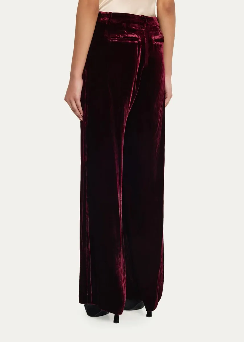 L'Agence Pilar Velvet Wide-Leg Pants | Thumbnail 7