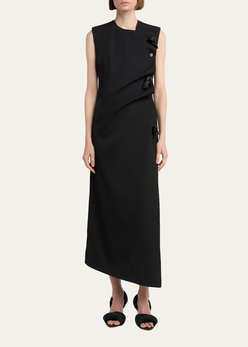 Bottega Veneta Asymmetric Neck Shift Maxi Dress | Thumbnail 2 Bottega Veneta Asymmetric Neck Shift Maxi Dress | Thumbnail 2
