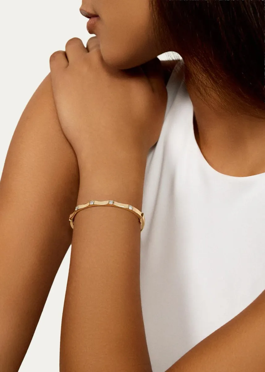 Melissa Kaye 18K Yellow Gold Diamond Honey Station Cuff Bracelet | Thumbnail 2
