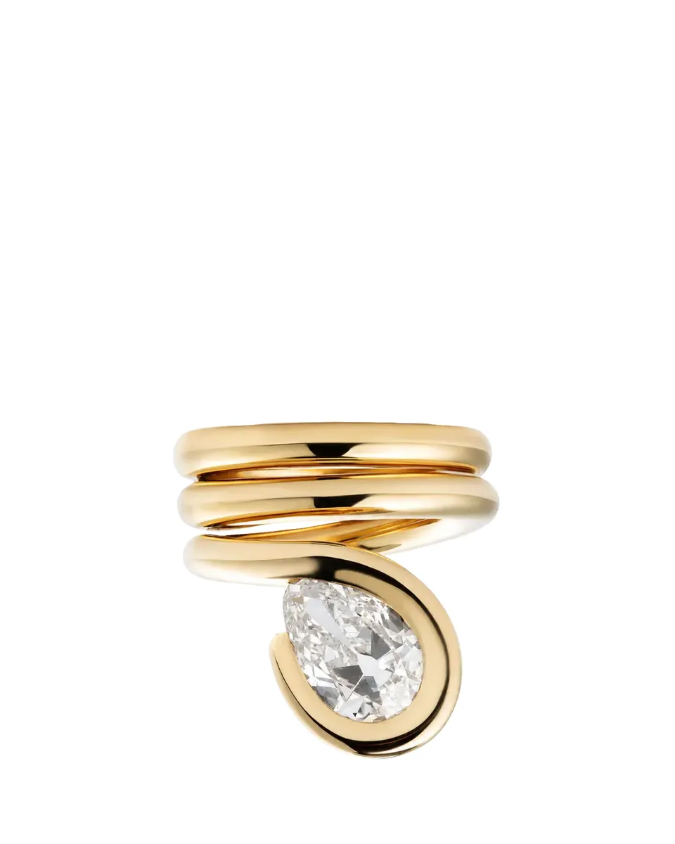 Mason and Books 14K Coiled Lasso Ring with Diamond | Thumbnail 2 Mason and Books 14K Coiled Lasso Ring with Diamond | Thumbnail 2