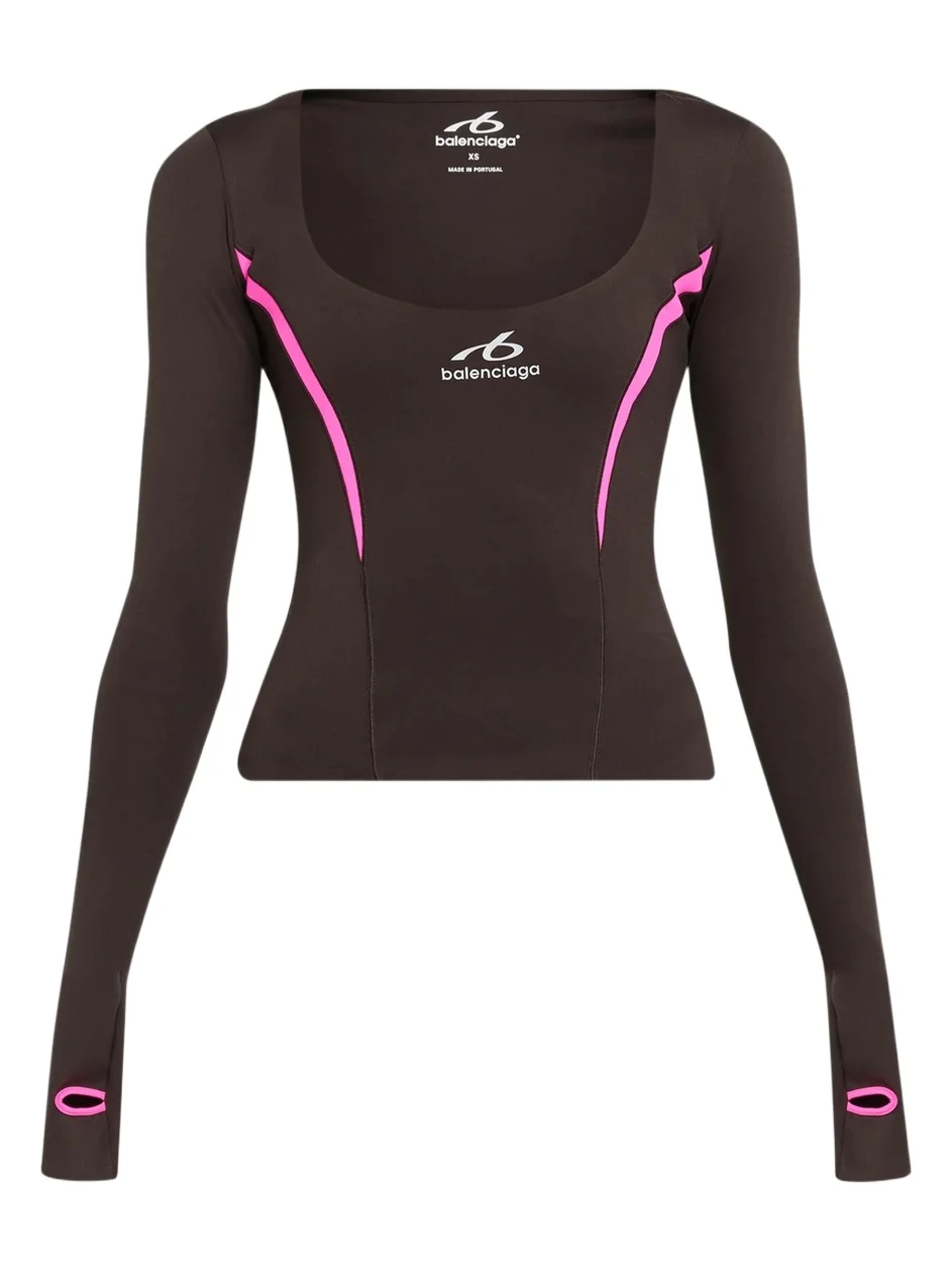 Scoop-Neck Cut Long-Sleeve Activewear Top Scoop-Neck Cut Long-Sleeve Activewear Top