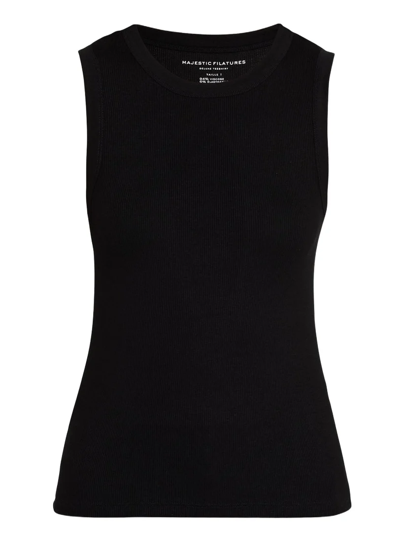 MAJESTIC FILATURES Soft Touch Rib Knit Tank Top