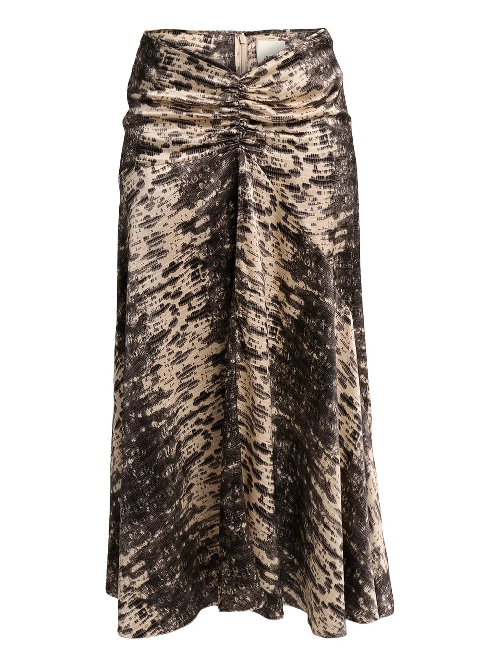 Isabel Marant Laren Python-Print Ruched Silk Midi Skirt | Thumbnail 1 Isabel Marant Laren Python-Print Ruched Silk Midi Skirt | Thumbnail 1