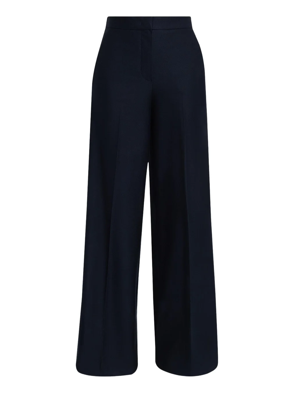 High-Rise Wool Pique Jersey Wide-Leg Pants