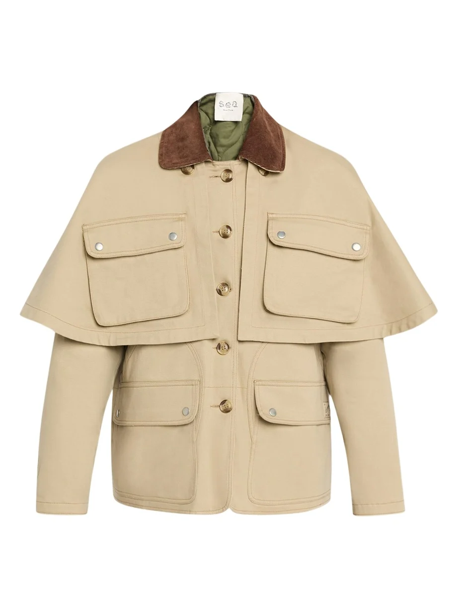 Sea Tristan Double-Layer Jacket with Cape