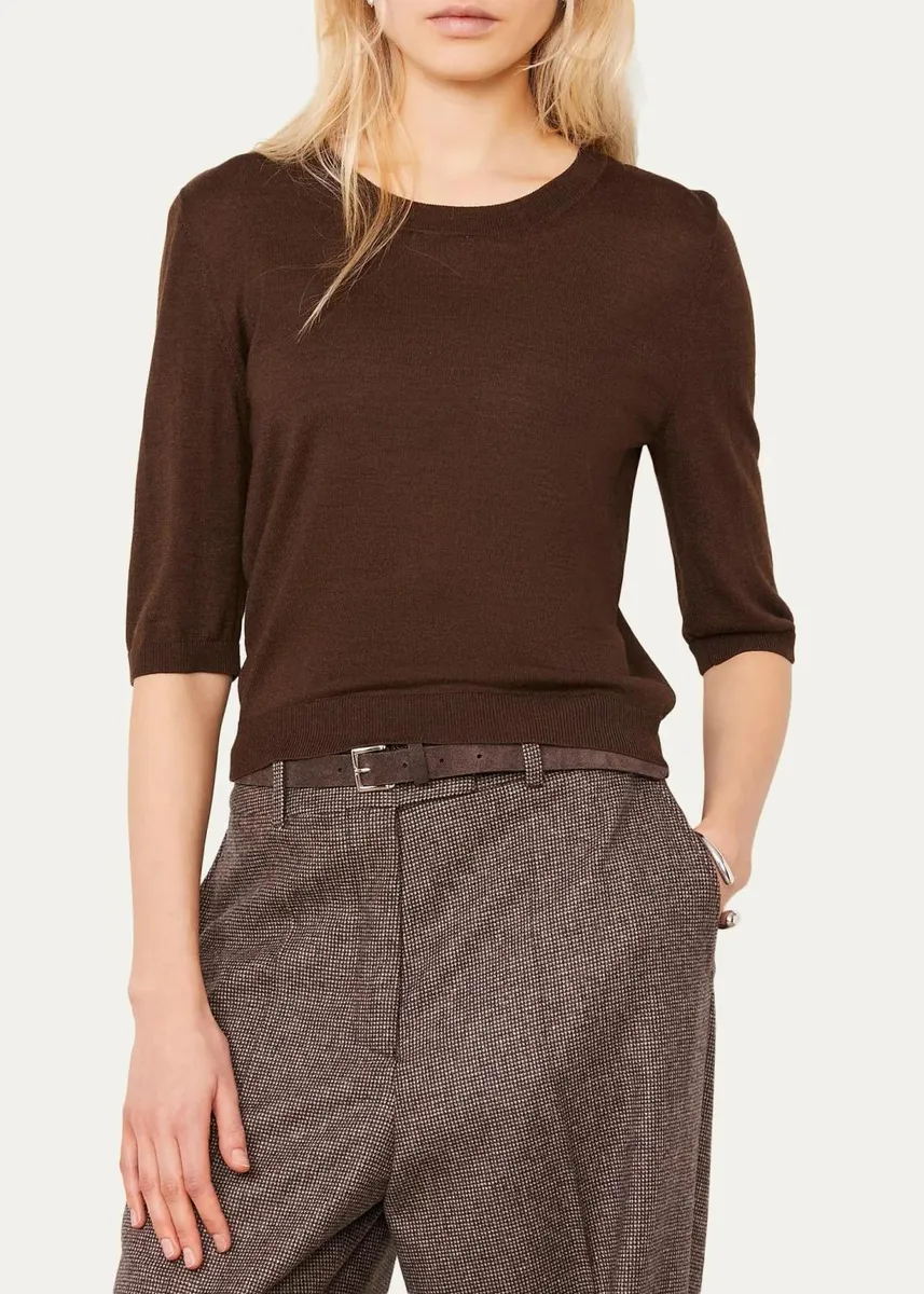 OFFICINE GÉNÉRALE Crewneck Wool-Silk Sweater | Thumbnail 4 OFFICINE GÉNÉRALE Crewneck Wool-Silk Sweater | Thumbnail 4