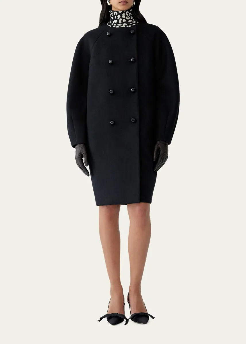 Carolina Herrera Wool Double-Breasted Cocoon Coat | Thumbnail 2