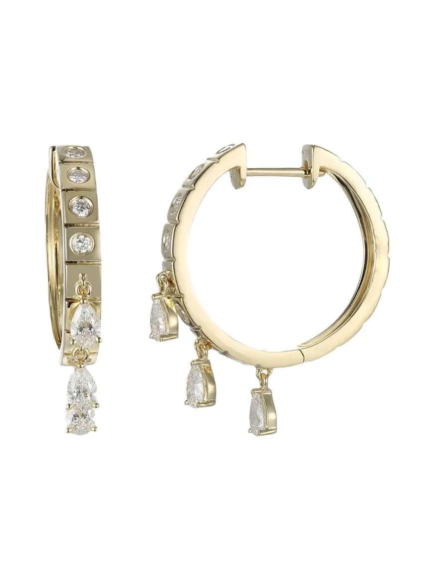 Type Jewelry LEGGO Fringe Diamond Small Hoop Earrings