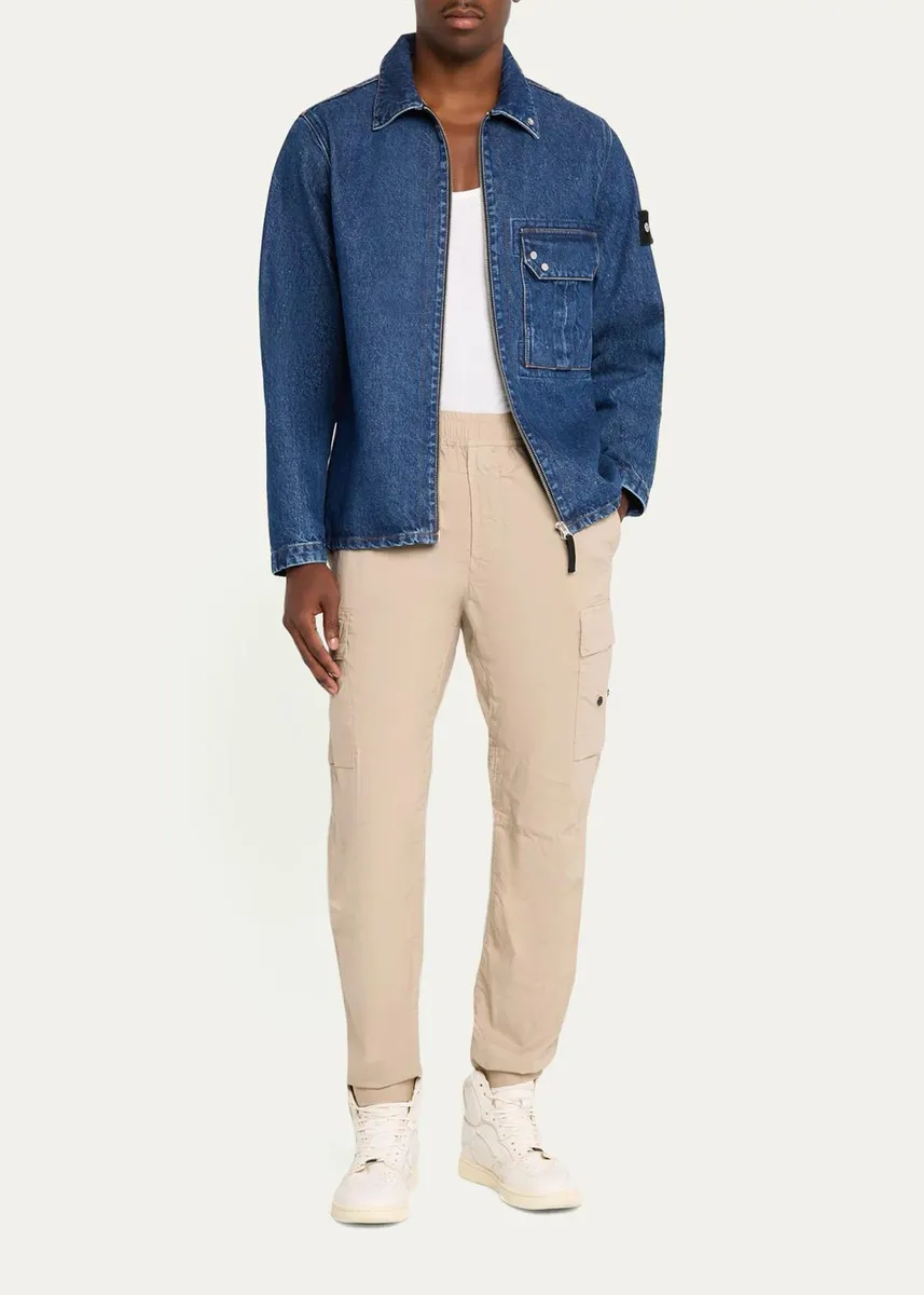Stone Island Men's Denim Full-Zip Overshirt | Thumbnail 2