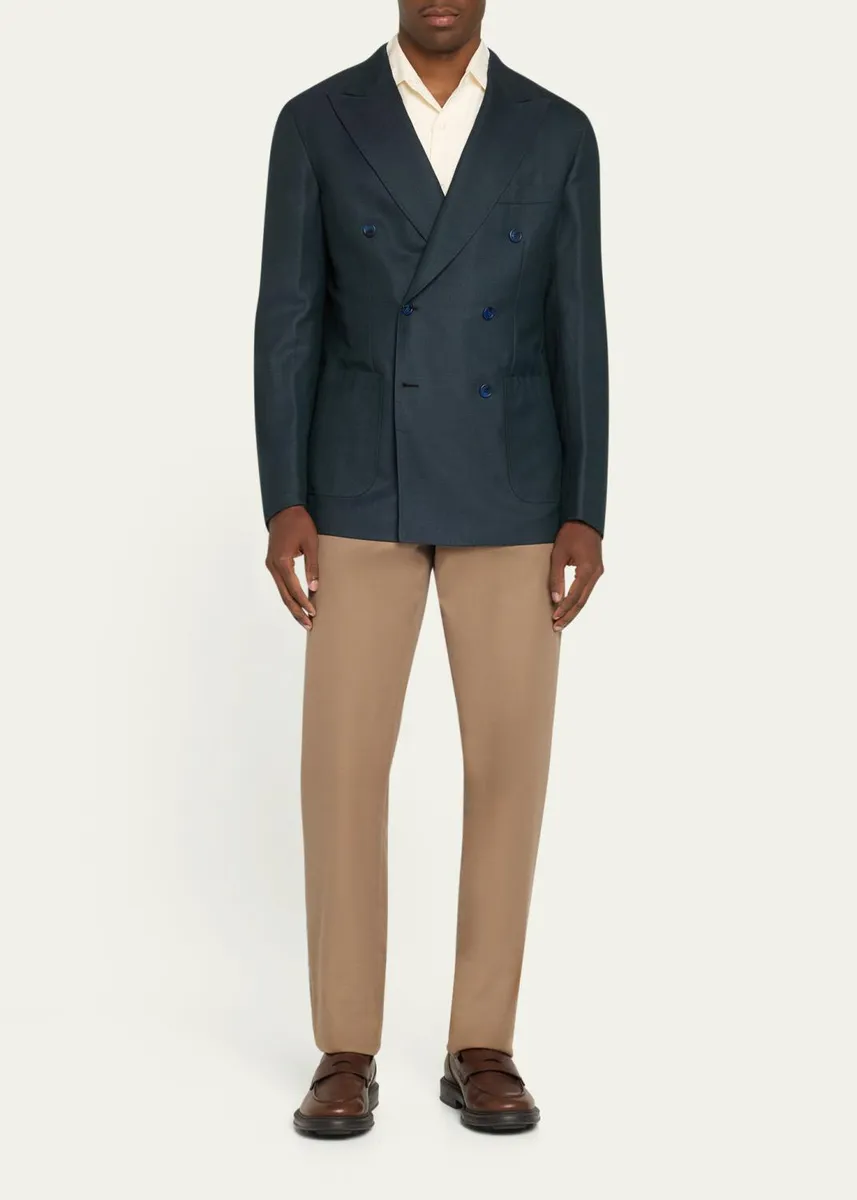 Brioni Men's Wool Herringbone Double-Breasted Sport Coat | Thumbnail 2