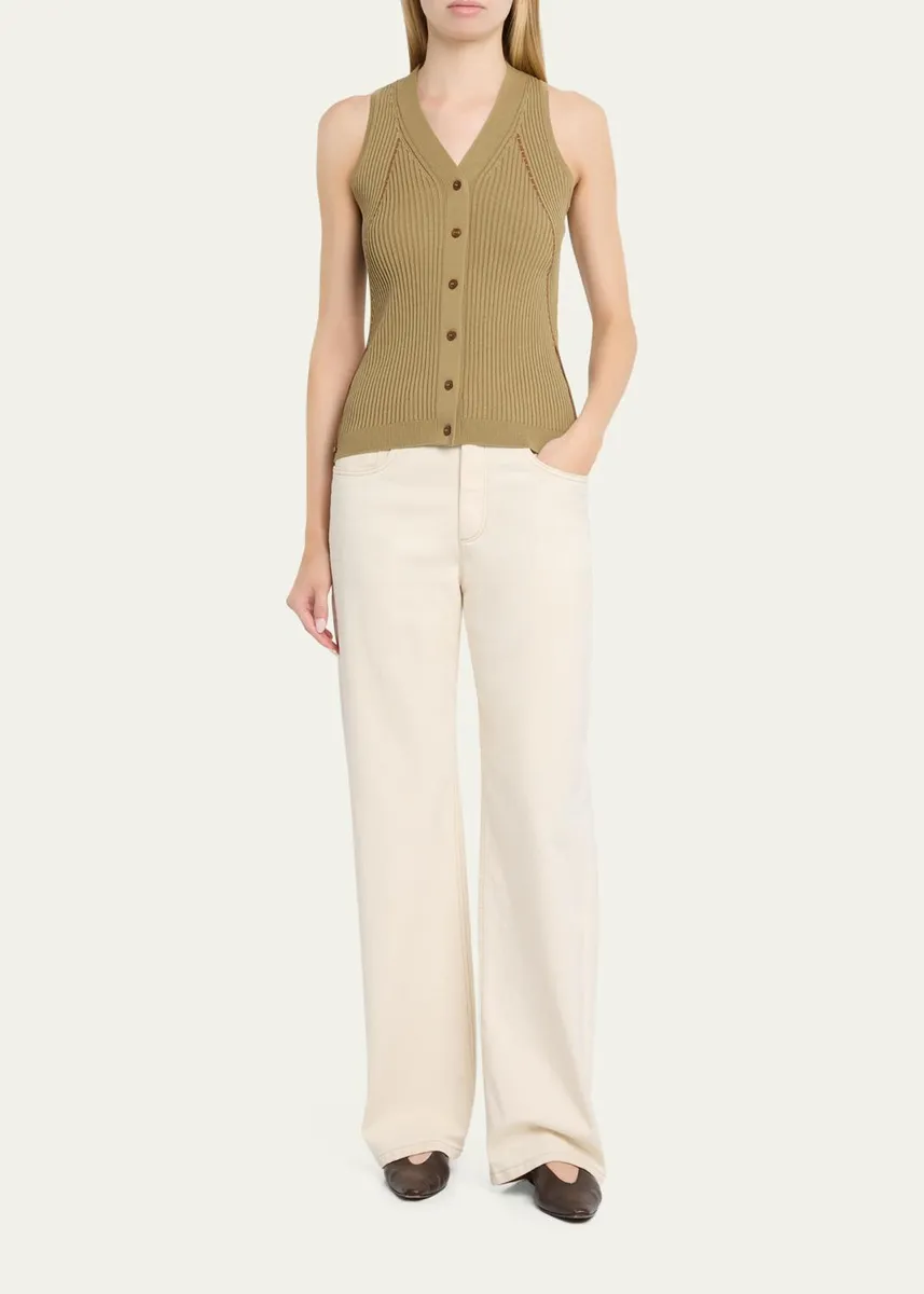 Max Mara Ties V-Neck Rib Knit Waistcoat | Thumbnail 2 Max Mara Ties V-Neck Rib Knit Waistcoat | Thumbnail 2