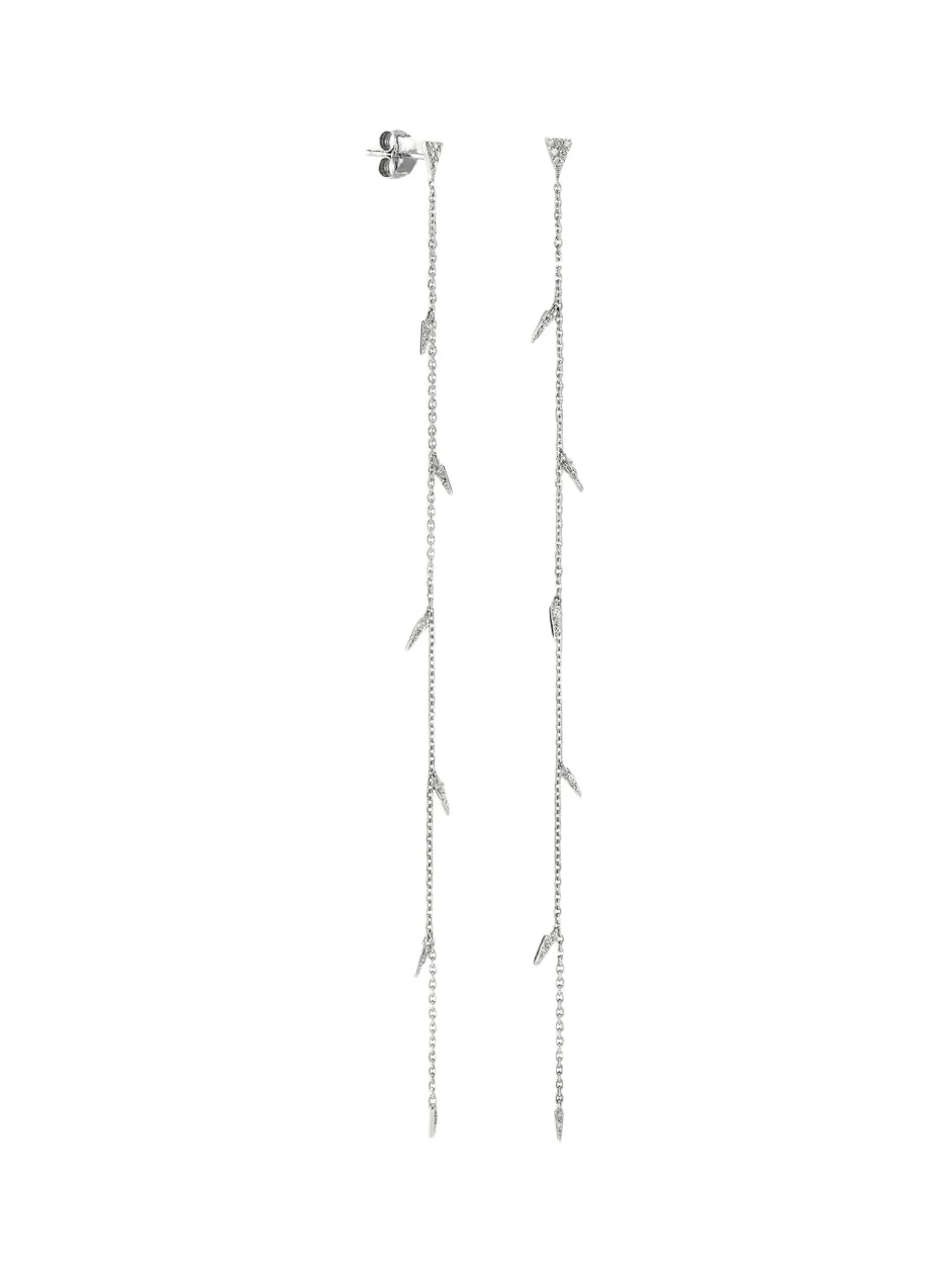 14K White Gold & 0.15 TCW Diamond Threader Drop Earrings 14K White Gold & 0.15 TCW Diamond Threader Drop Earrings