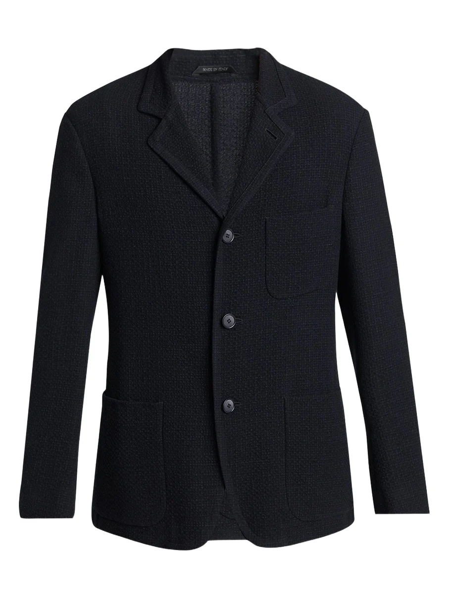 Giorgio Armani Men's Wool Textured Knit Blazer