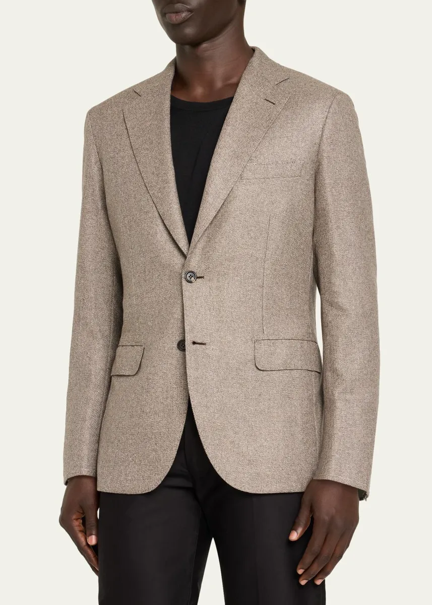 Brioni Men's Plume Wool Single-Breasted Sport Coat | Thumbnail 4