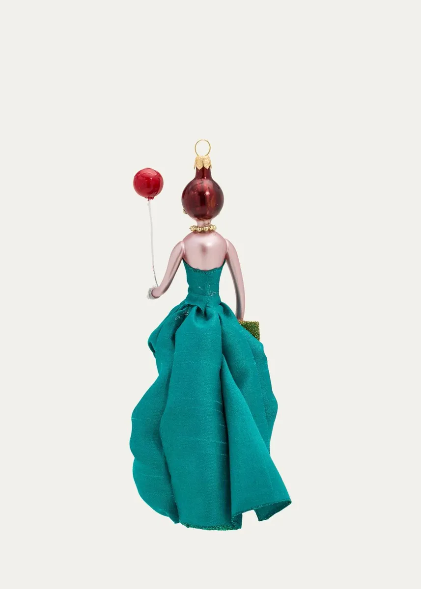 De Carlini Lady In Dress Glass Christmas Ornament | Thumbnail 2