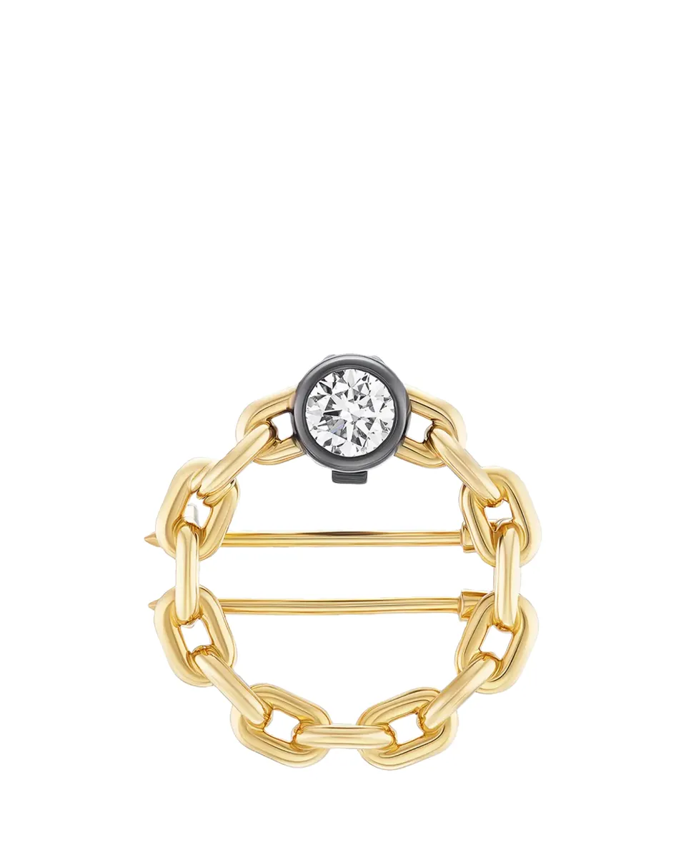 Uniform Object 18K System Chain Brooch with Diamond | Thumbnail 2 Uniform Object 18K System Chain Brooch with Diamond | Thumbnail 2