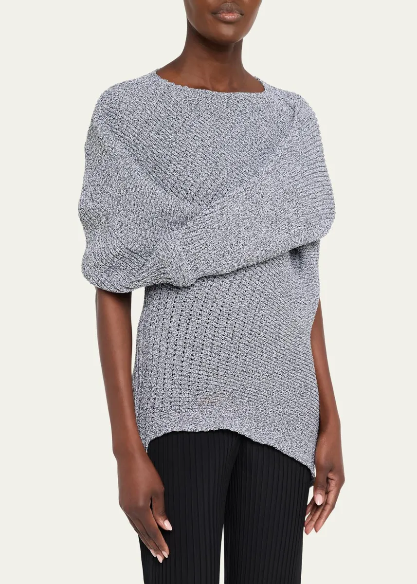 Issey Miyake Found Stone Short-Sleeve Mesh-Knit Top | Thumbnail 4 Issey Miyake Found Stone Short-Sleeve Mesh-Knit Top | Thumbnail 4