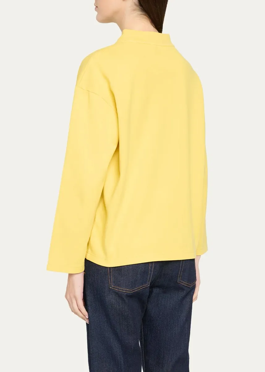 The Row Kate Mock-Neck Cotton Jersey Sweatshirt | Thumbnail 3