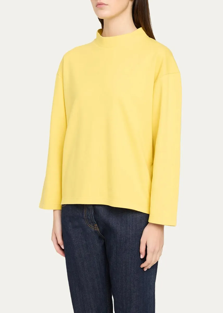The Row Kate Mock-Neck Cotton Jersey Sweatshirt | Thumbnail 4