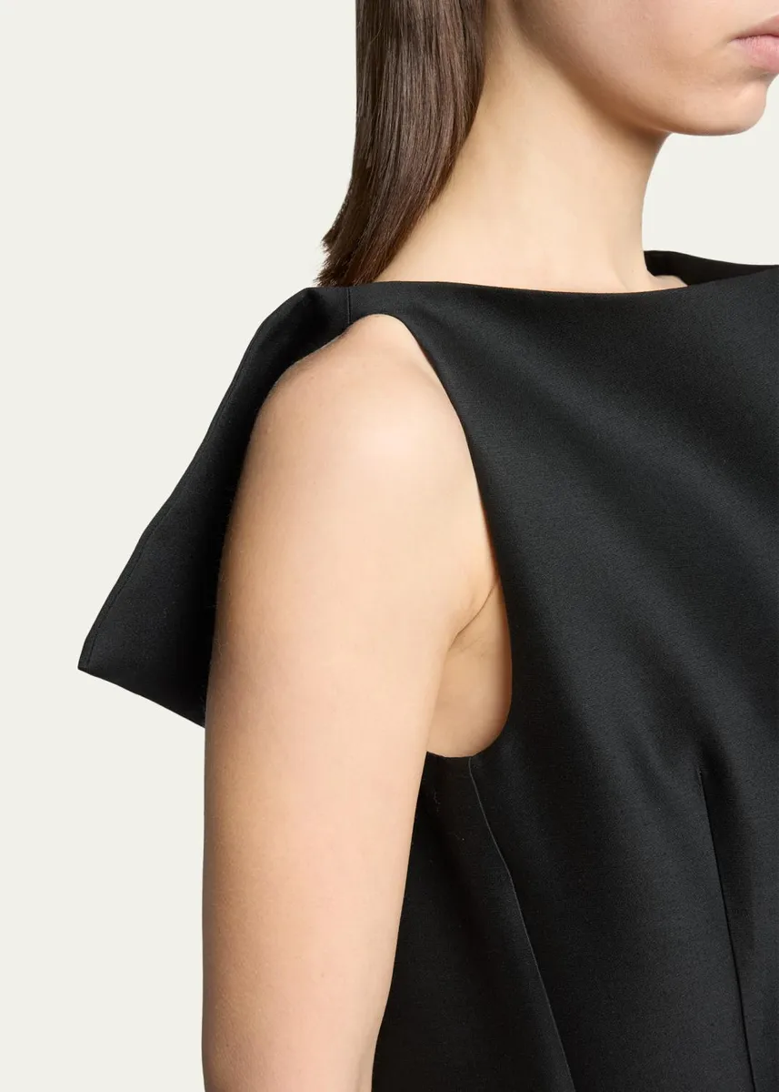 Balenciaga Sleeveless Folded V-Back Midi Dress | Thumbnail 5