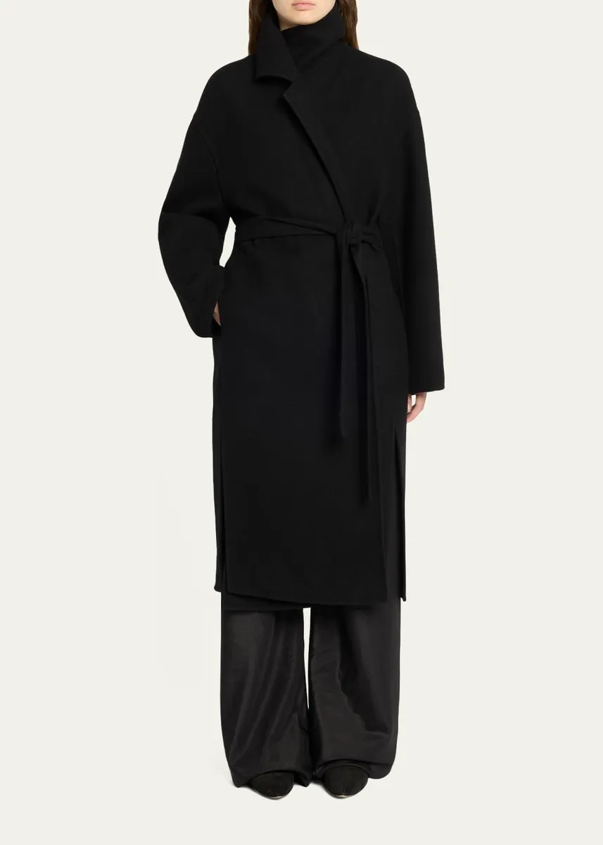 The Row Ciara Wool-Cashmere Belted Wrap Coat | Thumbnail 2 The Row Ciara Wool-Cashmere Belted Wrap Coat | Thumbnail 2
