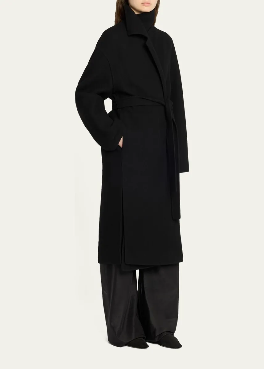 The Row Ciara Wool-Cashmere Belted Wrap Coat | Thumbnail 4 The Row Ciara Wool-Cashmere Belted Wrap Coat | Thumbnail 4