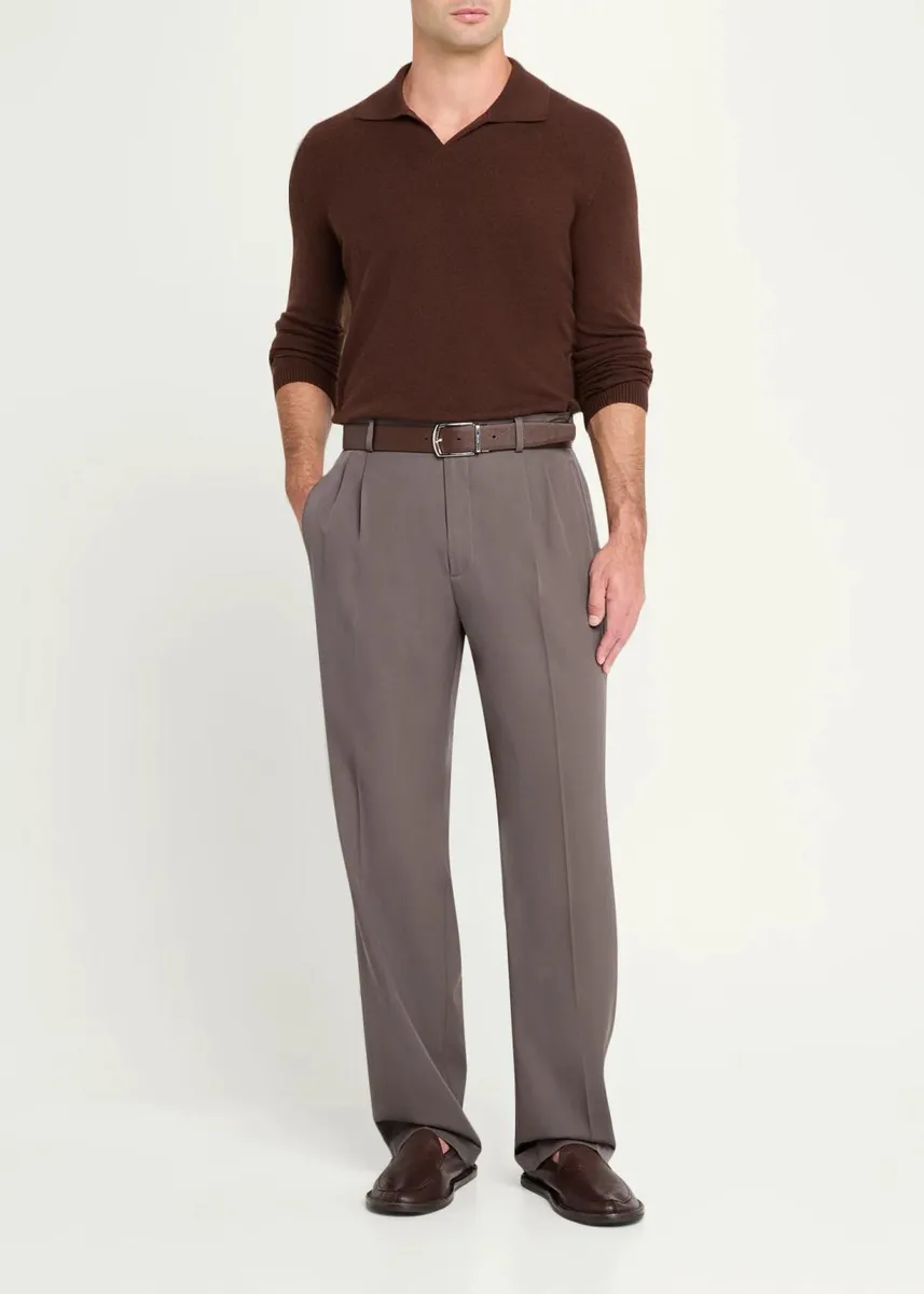The Row Men's Ripley Cashmere Long-Sleeve Polo Sweater | Thumbnail 2