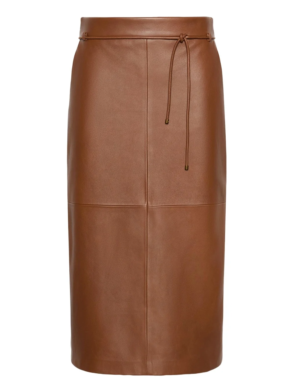 Max Mara Antino Belted Leather Midi Skirt