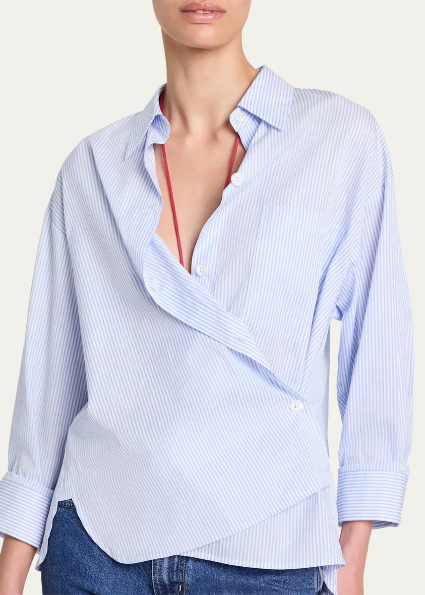 TWP Newest Earl Striped Asymmetric Button-Front Shirt | Thumbnail 4 TWP Newest Earl Striped Asymmetric Button-Front Shirt | Thumbnail 4