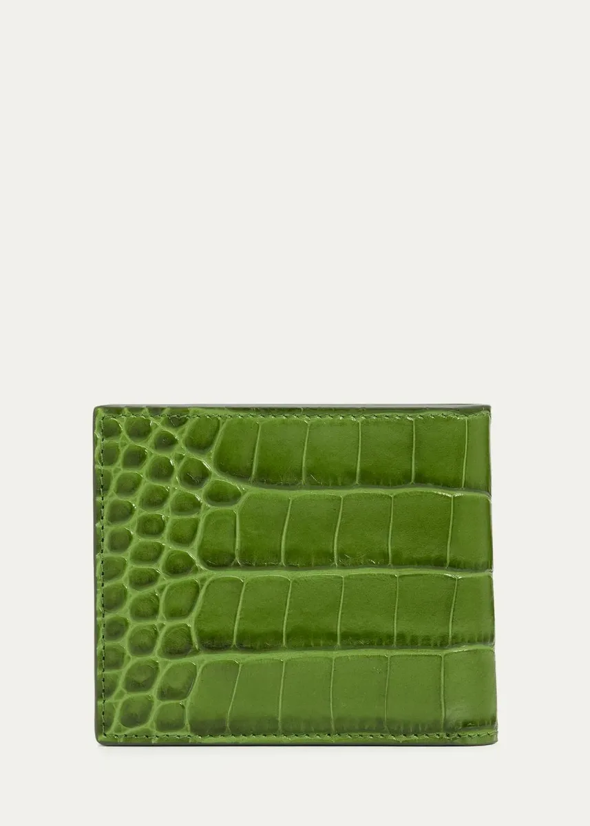 Tom Ford Men's Croc-Effect Leather T-Line Bifold Wallet | Thumbnail 3 Tom Ford Men's Croc-Effect Leather T-Line Bifold Wallet | Thumbnail 3
